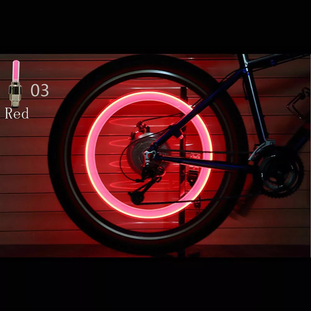 1pçs Lâmpada Led De Neon Luz Bicileta Carro Pneu Vedação De Tampas De Válvula