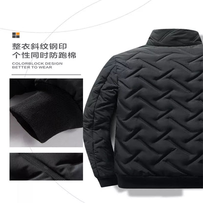 Jaqueta De Outono Para Homens De Inverno Novo Estilo Algodão Versão Coreana Da Moda Gola Curta Acolchoada Leve Baixo