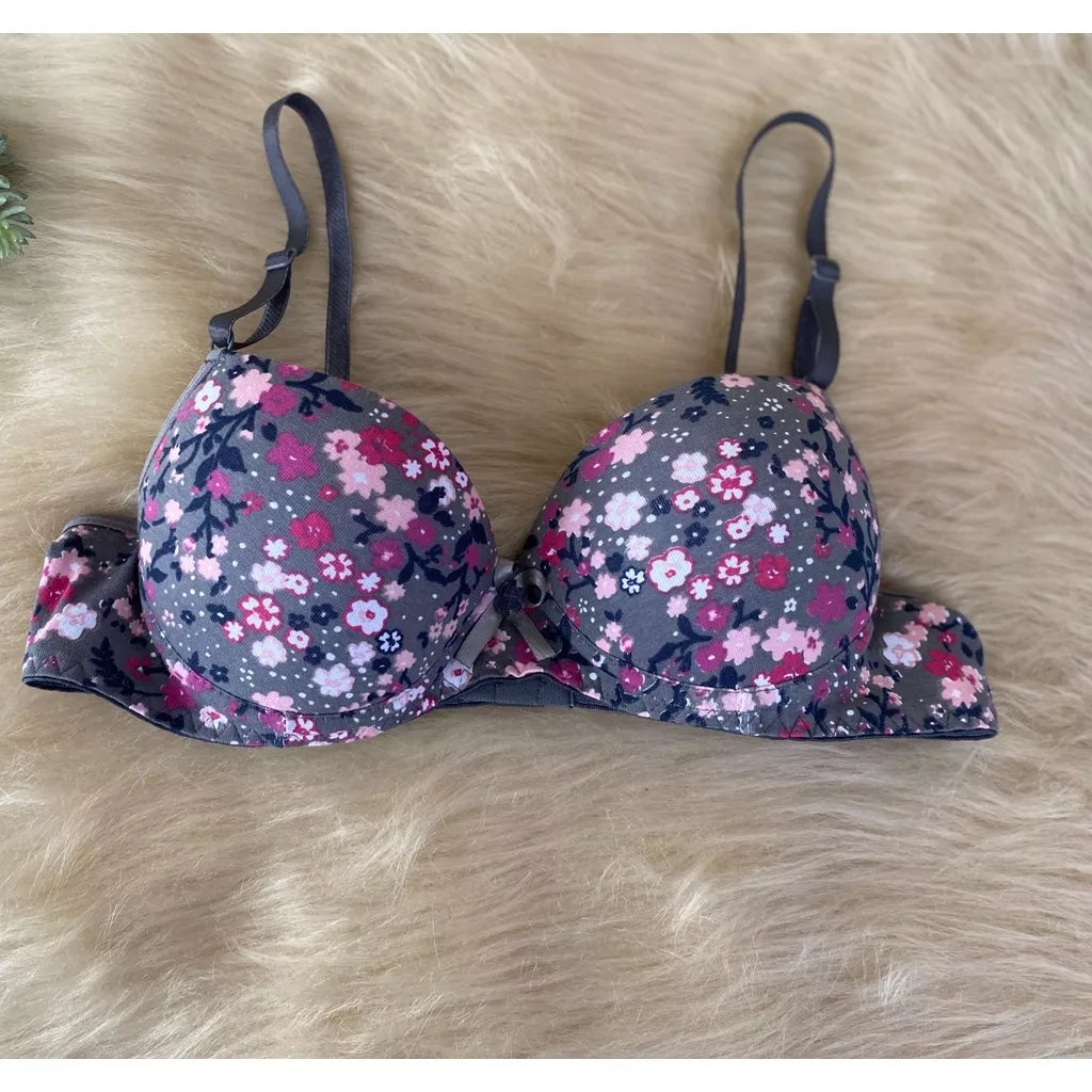 Sutiã  estampado Lingerie Básico Com Bojo Pala inteira Algodão Estampado