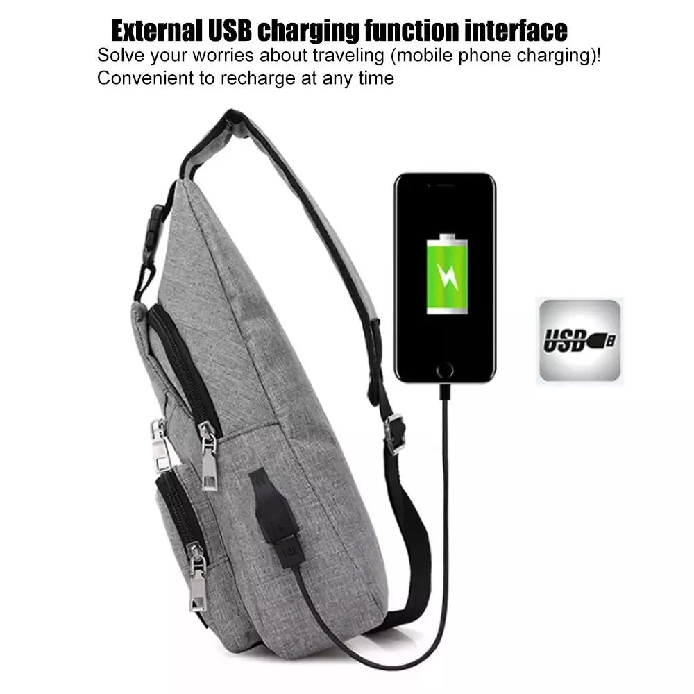 Bolsa de ombro UNISEXX anti-roubo de ombro carregador usb mensageiro