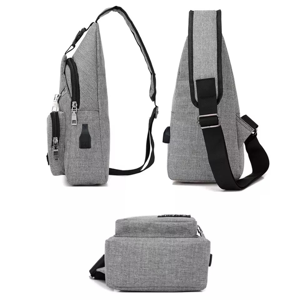 Bolsa de ombro UNISEXX anti-roubo de ombro carregador usb mensageiro